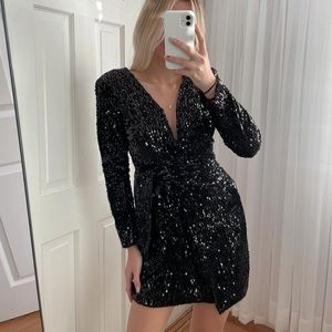 6.          | Size Small | Zara | Black Sequin Velvet Dress